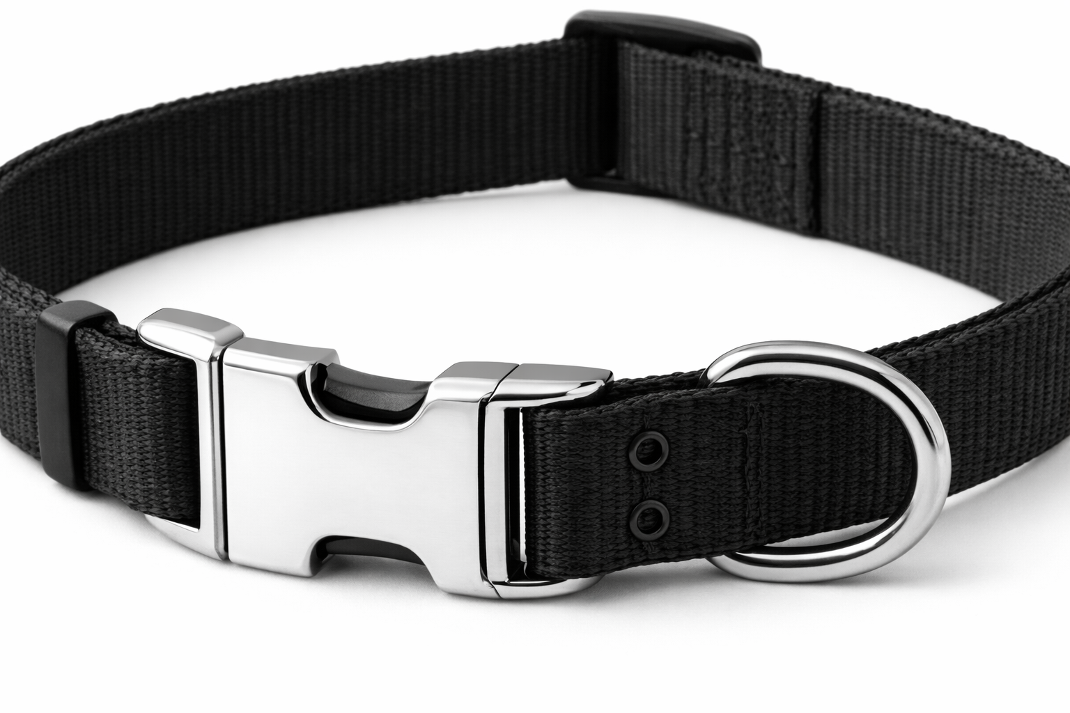 Adjustable Dog Collar – Nylon Collar with Metal Buckle & D-Ring