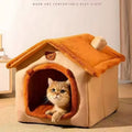 Enclosed Indoor Pet House Bed – Plush, Washable Comfort