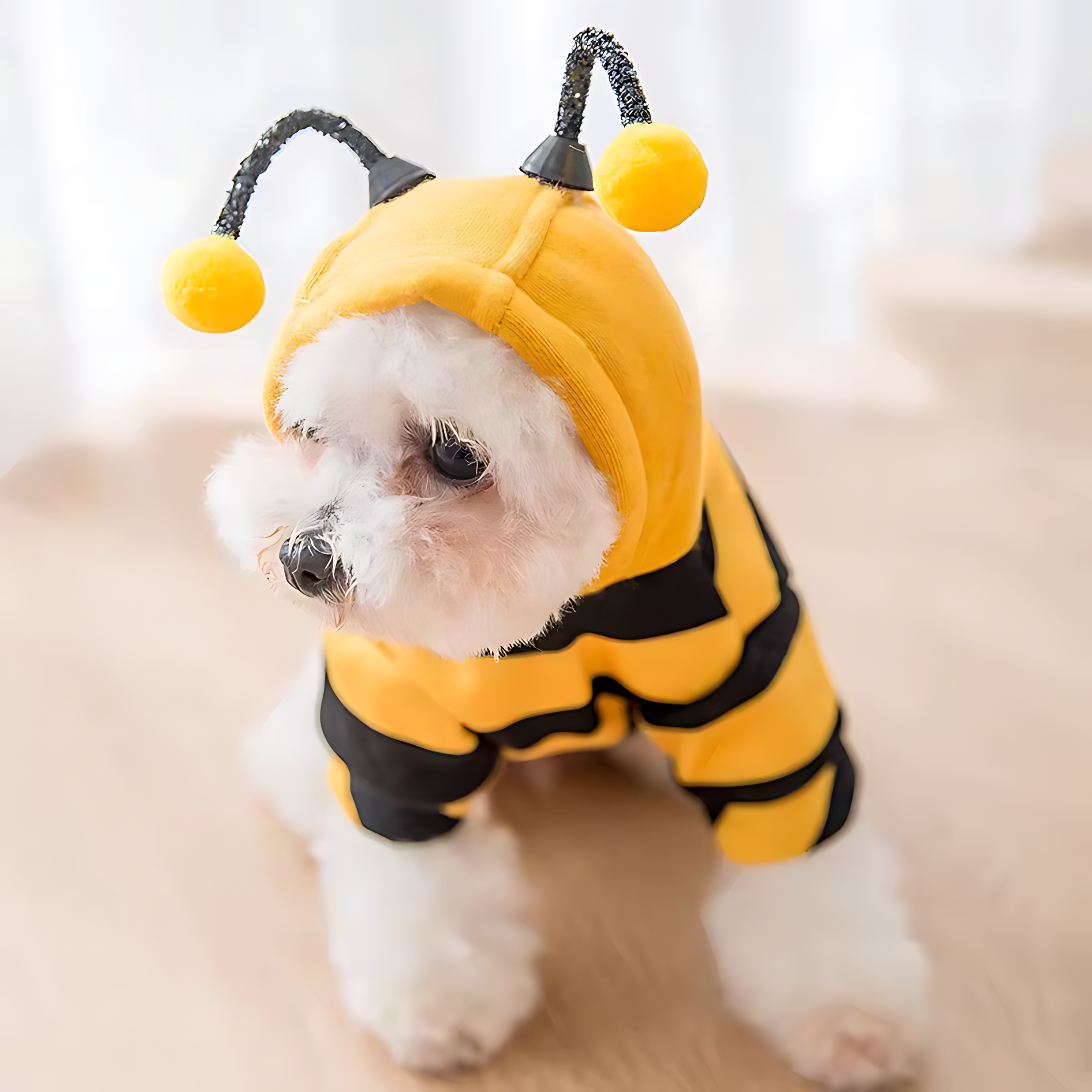 Cute Bee Pet Hoodie – Warm Winter Costume for Dogs & Cats