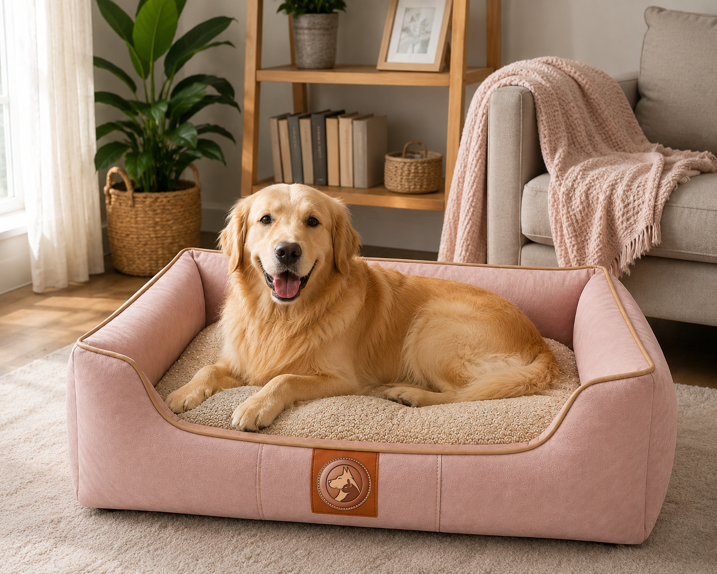 Orthopedic Pet Sofa Bed – Plush Cushion & Raised Sides