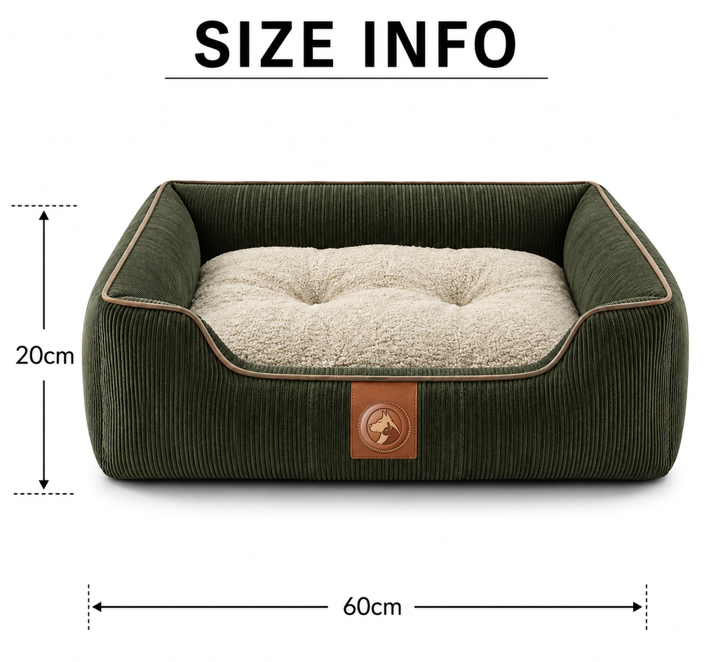 Corduroy Orthopedic Pet Sofa Bed with Plush Bolsters