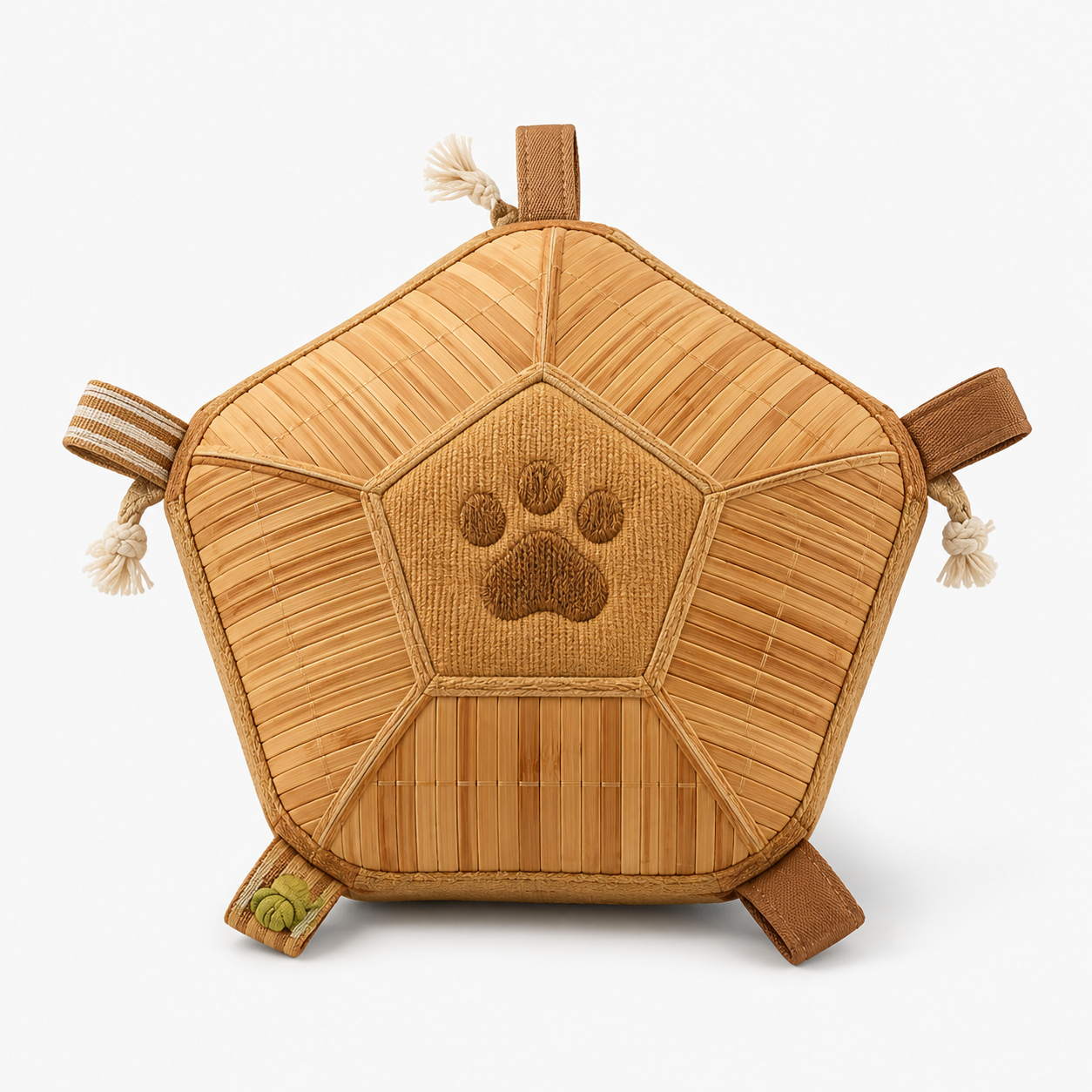 Pentagon Dog Snuffle Mat with Fabric Tabs and Rope Details