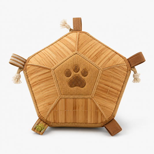 Pentagon Dog Snuffle Mat with Fabric Tabs and Rope Details