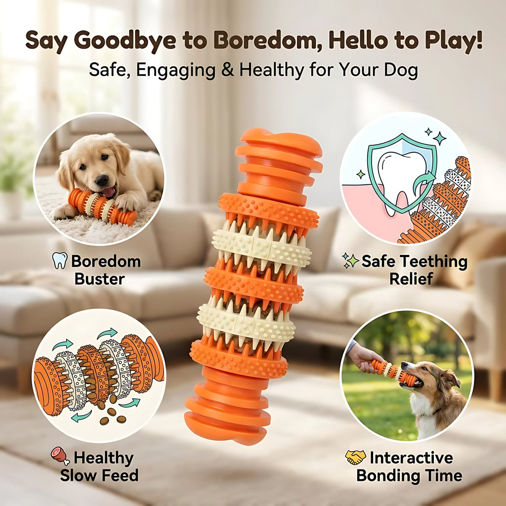 Tough Dog Chew Toy with Treat Dispenser – Enrichment Toy for Dogs
