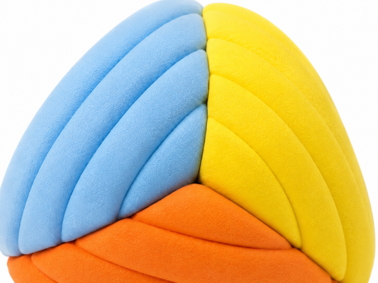 Tri-Colour Triangular Dog Activity Toy with Layered Grip Design