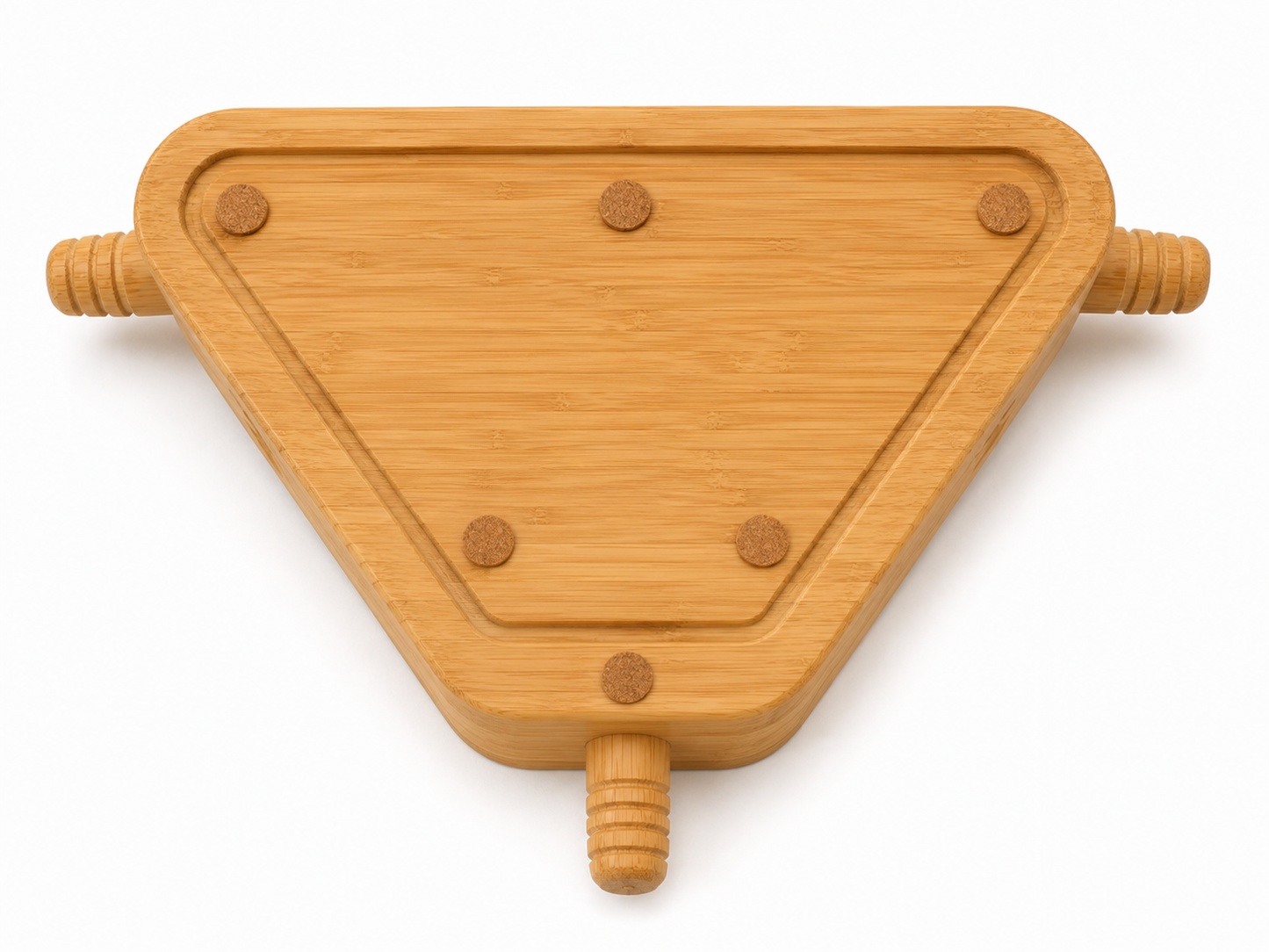 Triangular Wooden Pet Toy Storage Box with Paw-Print Cut-Outs