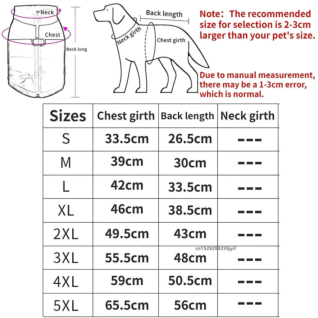 Waterproof Winter Dog Jacket – Padded Zipper Coat